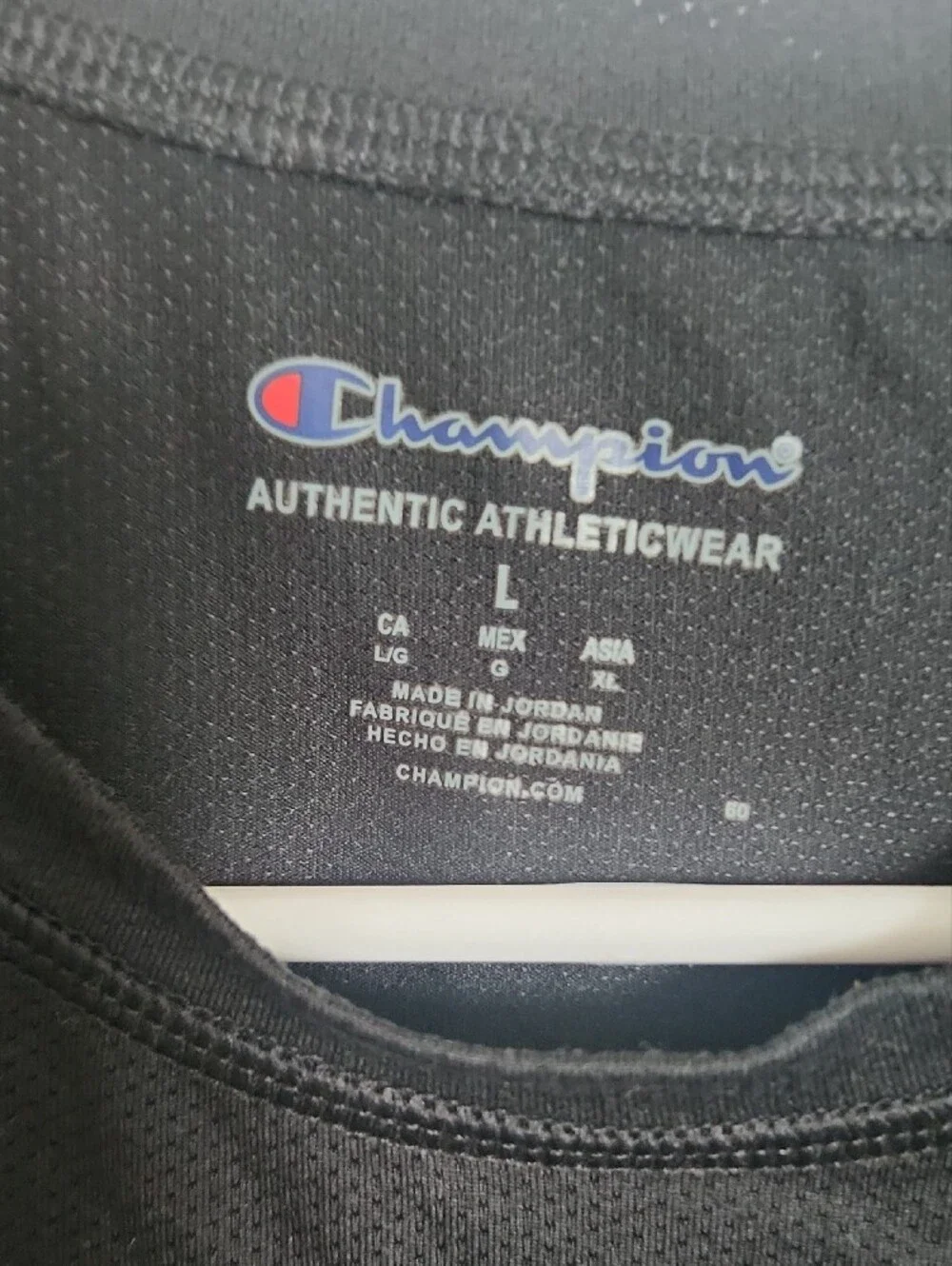 Champion Black Short Sleeve Crewneck Tee with Logo - Picture 2 of 5